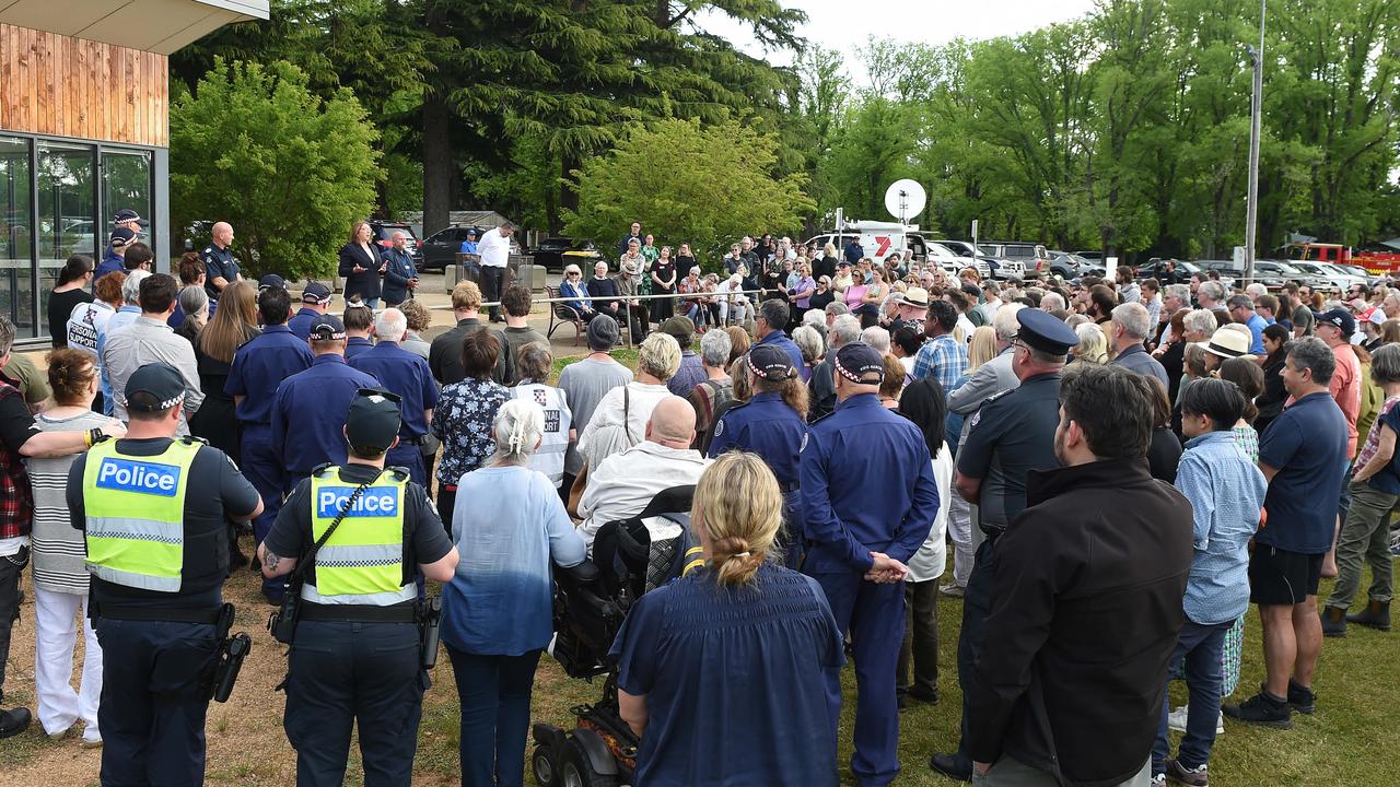 The vigil at Victoria Park in Daylesford on Monday. Picture: NCA NewsWire / Josie Hayden