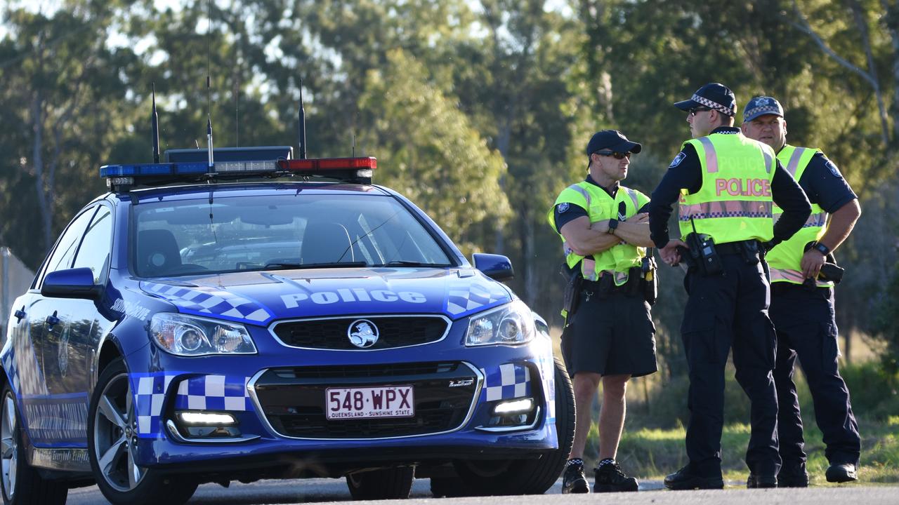 Police in the Lockyer Valley after after the shooting of Senior Constable Brett Forte. File picture