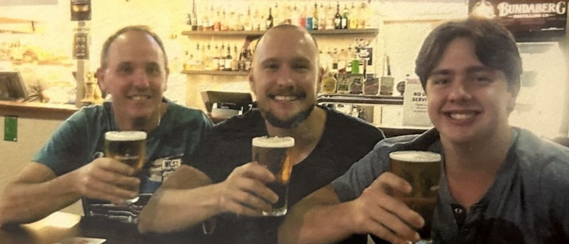 There was no generation gap between father and sons in the Pearce family with Andrew, Steele and Slater regularly spending time or going out together. Photos supplied by the Pearce family.