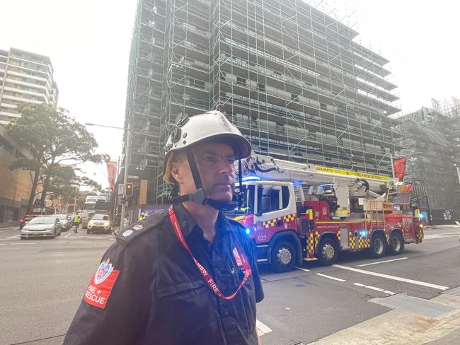 Fire and Rescue NSW Acting Commissioner Mat Sigmund at Railway Pde Burwood after parts of a building under demolition collapsed.