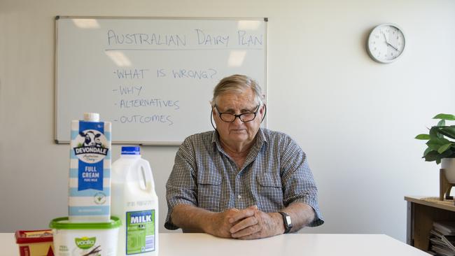 Veteran businessman John Dahlsen says a 40-cent levy on milk is needed to keep Australia’s dairy farmers in business. PICTURE: ZOE PHILLIPS