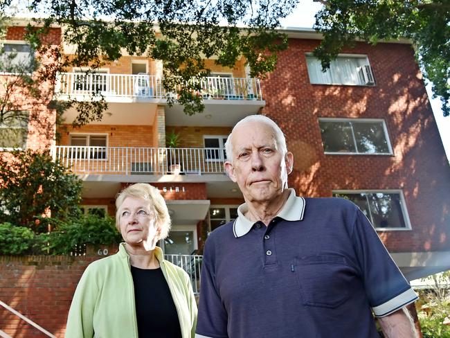 Mr Fluffy’s cruel bite: Suzanne and Brian Turnbull out the front of their Cremorne Point home. Picture: Troy Snook