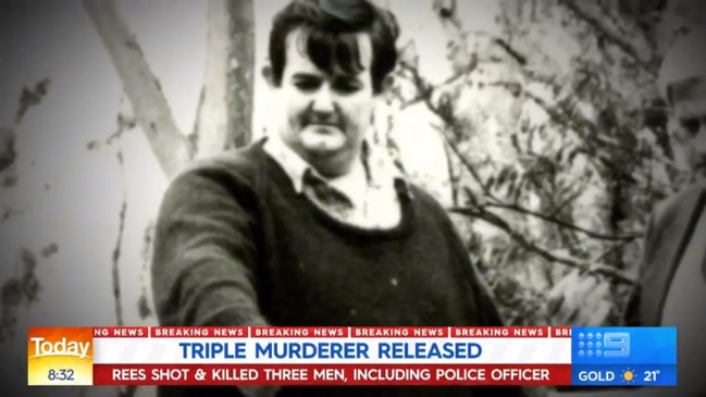 Notorious triple murderer Berwyn Rees has walked free after spending almost 39 years behind bars (Today Show)