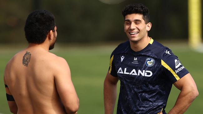 Bailey Simonsson will replace Tom Opacic in the centres for the Eels in the preliminary final against North Queensland. Picture: Matt Blyth/Getty Images