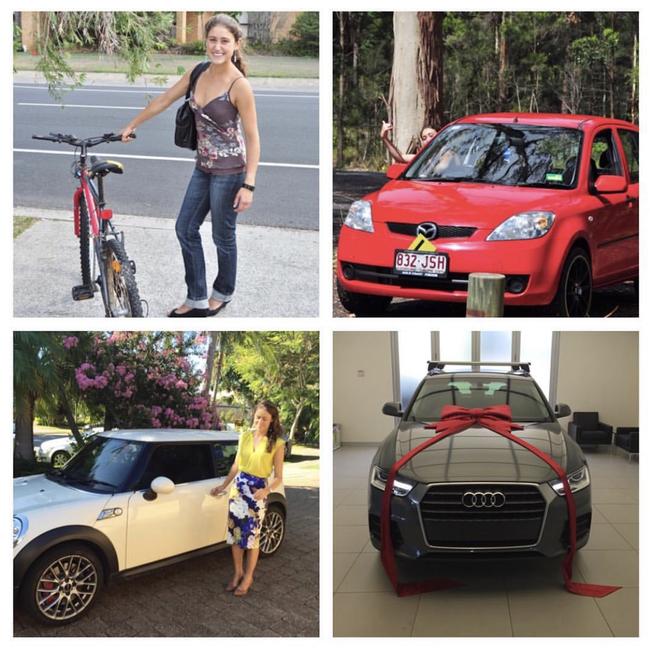 She started life there with a $50 bike and now she has an Audi, having upgraded her cars along the way.