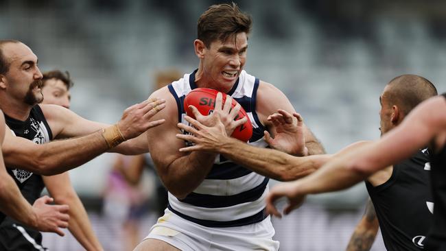 Geelong vs Southport Sharks at GMHBA Stadium. Picture: Michael Klein