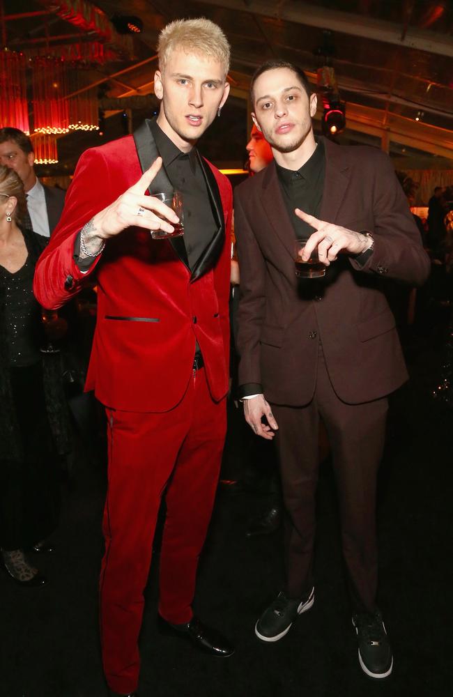 Machine Gun Kelly and Pete Davidson at Netflix’s 2019 Golden Globes party. Picture: Getty Images for Netflix