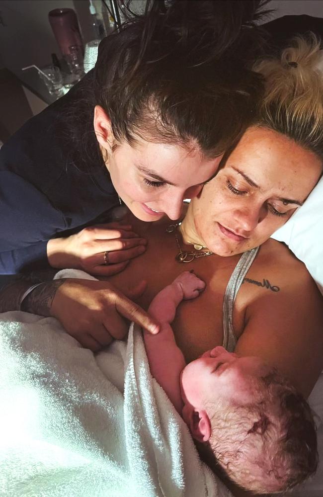 Moana Hope and Isabella Carlstrom with their son Ahi Joseph Carlstrom Picture: Supplied