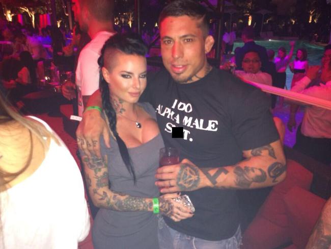 Christy Mack with her then-boyfriend, MMA fighter War Machine.