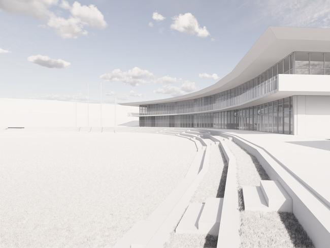 The Tasmanian Football Club High Performance Centre will be located at Kingston. Artist impression of the site. Picture: Supplied