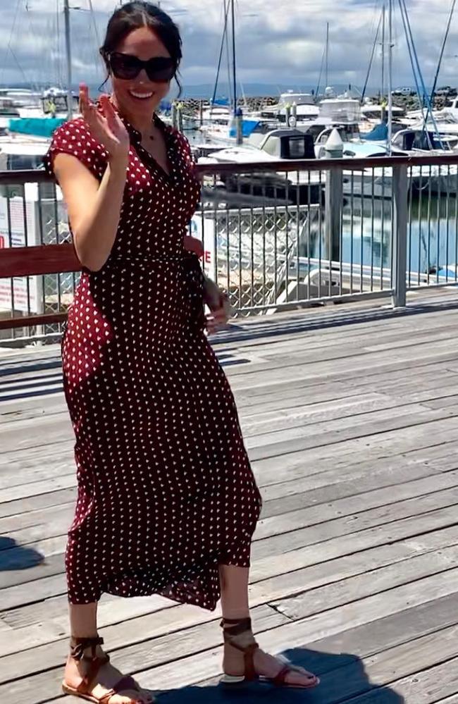 OCTOBER 23, 2018 - Where: Hervey Bay, Queensland, Australia. Wearing:  Other Stories dress and Sarah Flint Grear sandals. Picture: Hervey Bay Eco MarineTours/Instagram