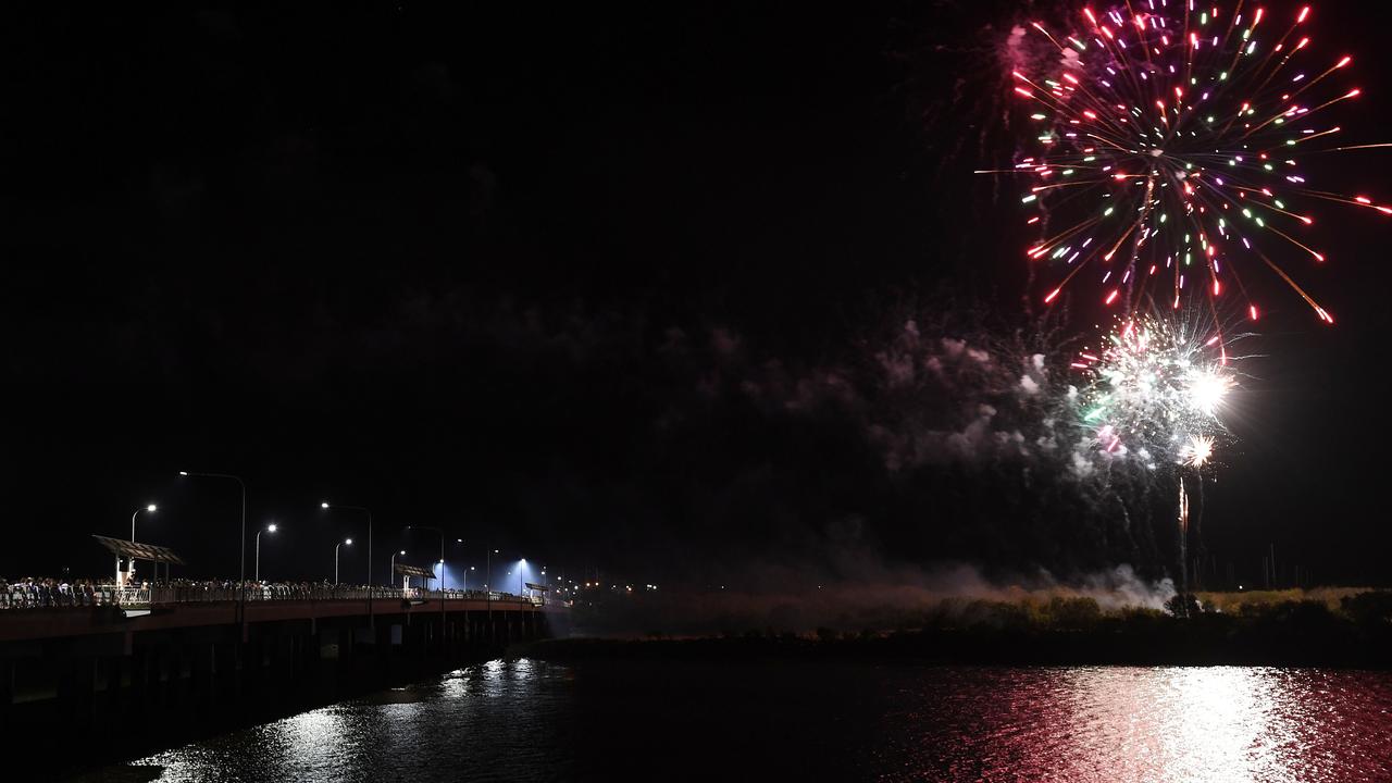 Fireworks on the Pioneer River to welcome in 2020. Picture: Tony Martin