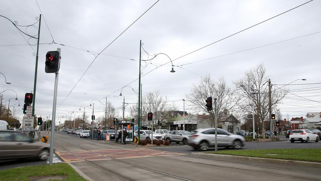 Mt Alexander Road intersection features multiple entries and exits in the two roundabouts. Picture: George Salpigtidis