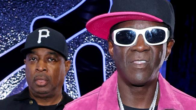 ELMONT, NEW YORK - SEPTEMBER 11: (L-R) Chuck D and Flavor Flav of Public Enemy attend the 2024 MTV Video Music Awards at UBS Arena on September 11, 2024 in Elmont, New York. (Photo by Mike Coppola/Getty Images for MTV)