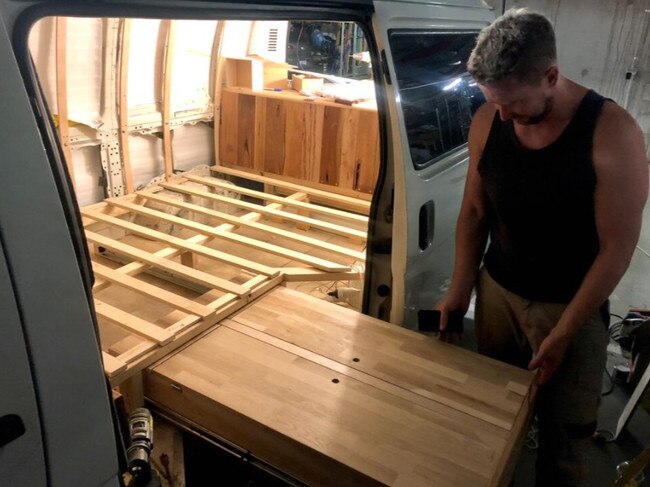 Jamie Lawson and Andrew Garnett, of Blackbird Camper Co. transform ordinary campervans. Picture: Contributed