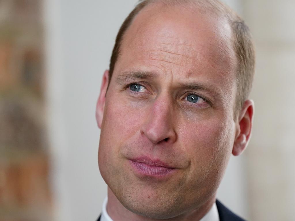 Prince William listens to men affected by suicide as he visits James' Place Newcastle. Picture: Getty Images