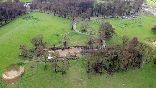 An aerial picture of Brian Naylor’s property outside Kinglake. 