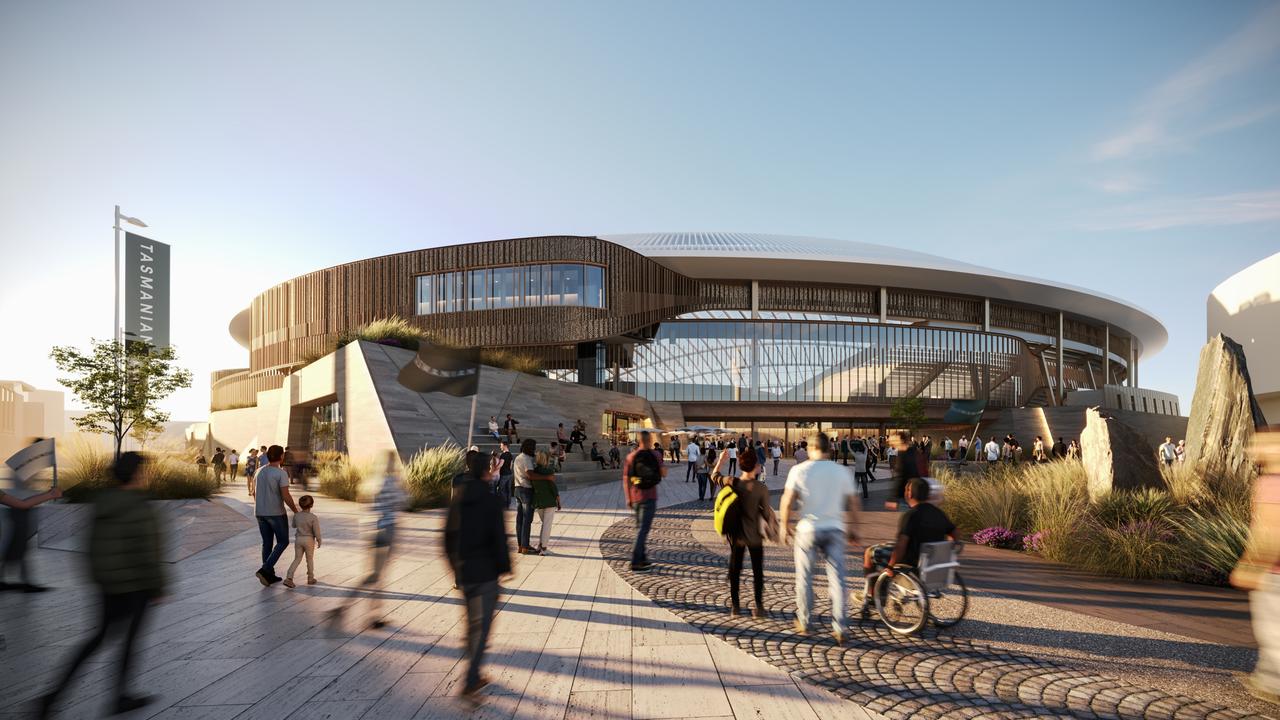 Concept design of proposed Macquarie Point stadium. Pictures – Supplied