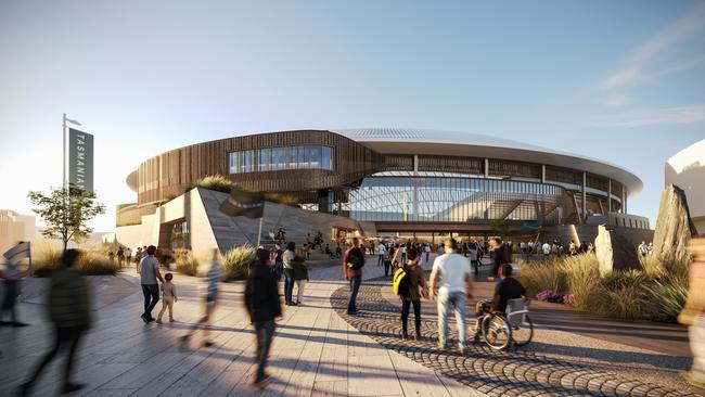 Concept design of proposed Macquarie Point stadium. Pictures – Supplied