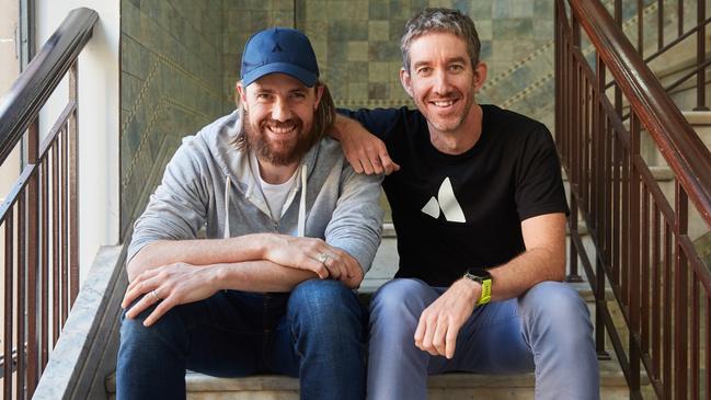 Atlassian co-founders Mike Cannon-Brookes, left, Scott Farquhar.