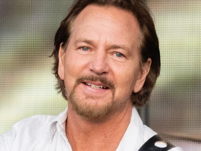 LONDON, ENGLAND - JULY 08: (EDITORIAL USE ONLY)  Eddie Vedder of Pearl Jam performs on stage as American Express Presents BST Hyde Park, in Hyde Park on July 08, 2022 in London, England. (Photo by Samir Hussein/WireImage)