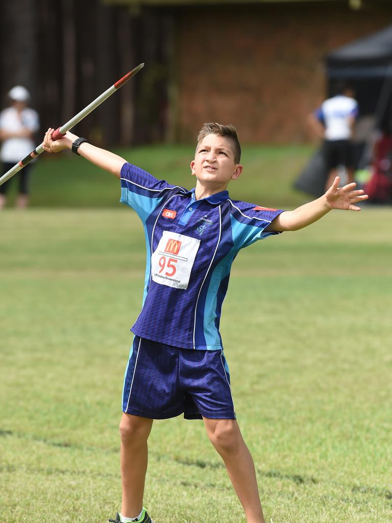 South Coast Little Athletics Titles at Pizzey Park in Miami. Javelin event. Harry Osman. Picture: Lawrence Pinder