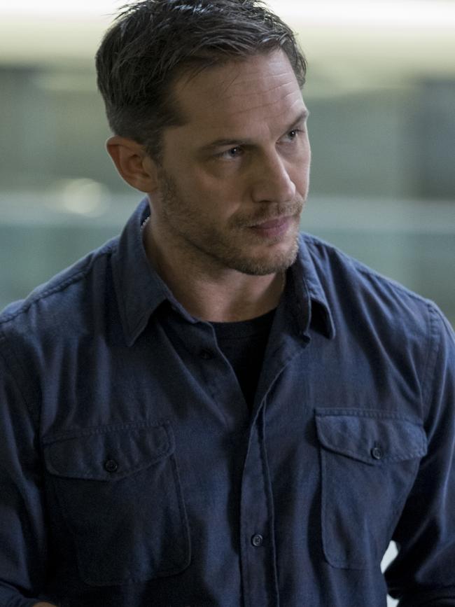 Tom Hardy as Eddie Brock in a scene from Venom.