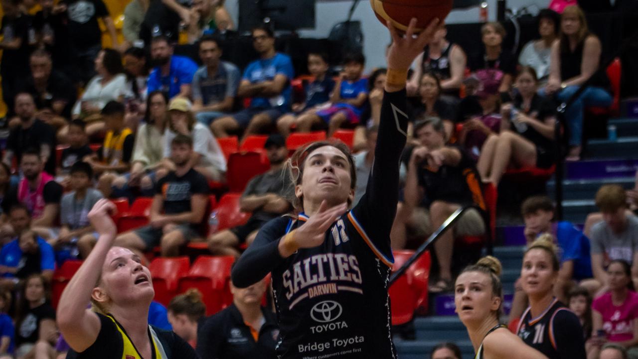 Darwin Salties co-captain Erin Bollmann was tough to stop against Townsville. Picture: Thommo's Photography