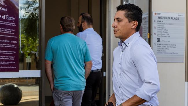 Yianis Dimitrios Skopellos leaving Darwin Local Court after being found guilty of failing to provide a minimum level of care to his dog Domino, after beating her with a broom in his Wulagi backyard in February 2024. Picture: Pema Tamang Pakhrin