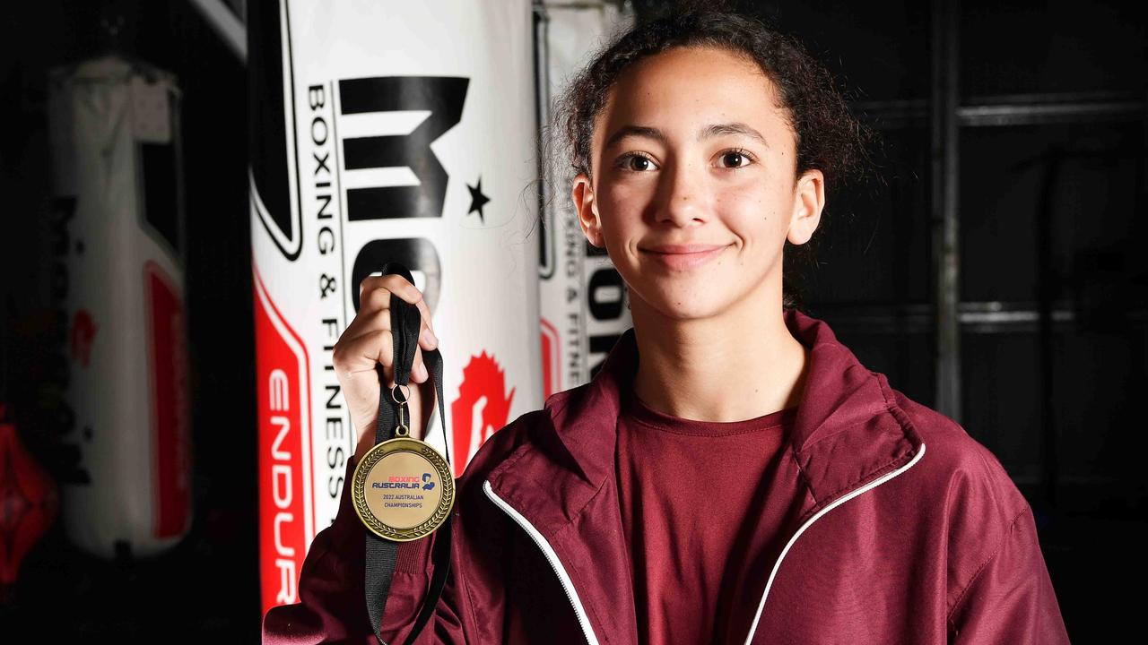 Young boxer, Tiana Rew recently won gold at the State titles. Photo: Patrick Woods.