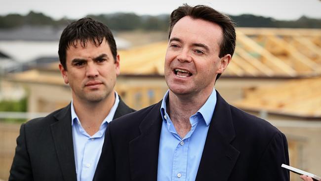 Liberal MP Brad Battin (left) is challenging Michael O’Brien for the party’s top job.