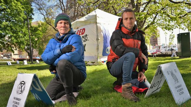 STALWART: Sharee McCammon and Micah Landon-Lane are still hanging in there for their seven day fast. Picture: Kenji Sato