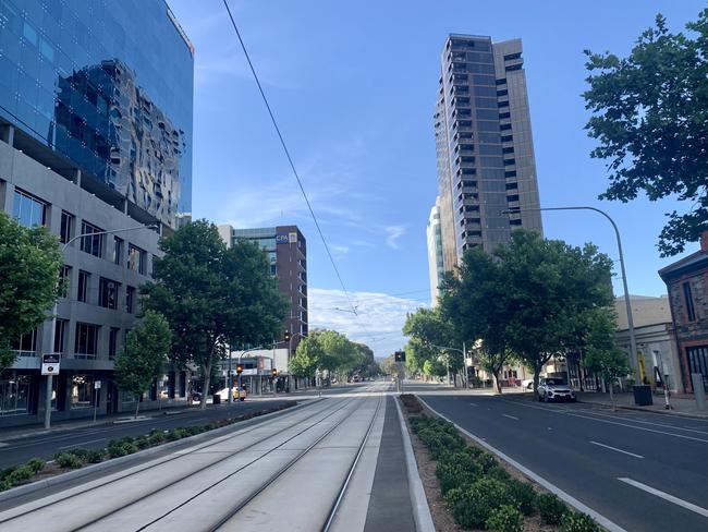 King William Street at 8.15am. Picture: Tricia Watkinson