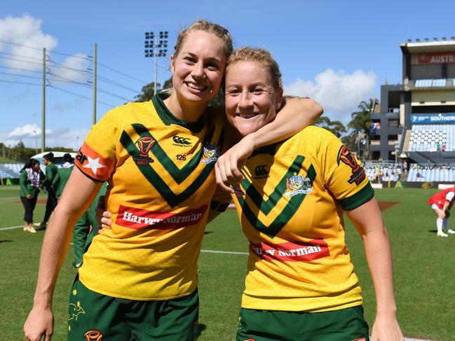 Friends and teammates, at the World Cup in 2017. Pic: NRL Photos / Gregg Porteous