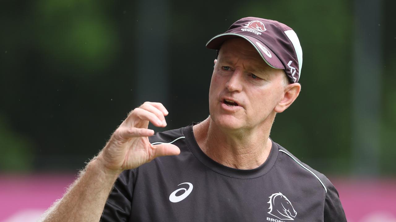 Michael Maguire at Broncos training. Picture Lachie Millard