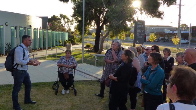 Friends of McIvor Reserve spokesperson Miles Gilbert speaks to the group after the council meeting. Picture: Supplied