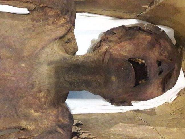 The mystery of the 'Screaming Mummy' has long puzzled archaeologists. It is believed the Mummy was either buried alive or poisoned. Picture: Egyptian Ministry Of Antiquities