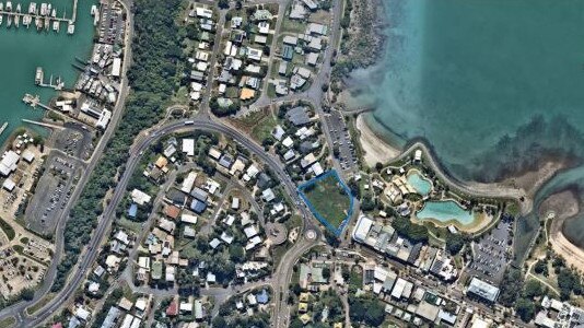 An example of Nearmap’s technology showing the positioning of a proposed hotel at Airlie Beach in Queensland.