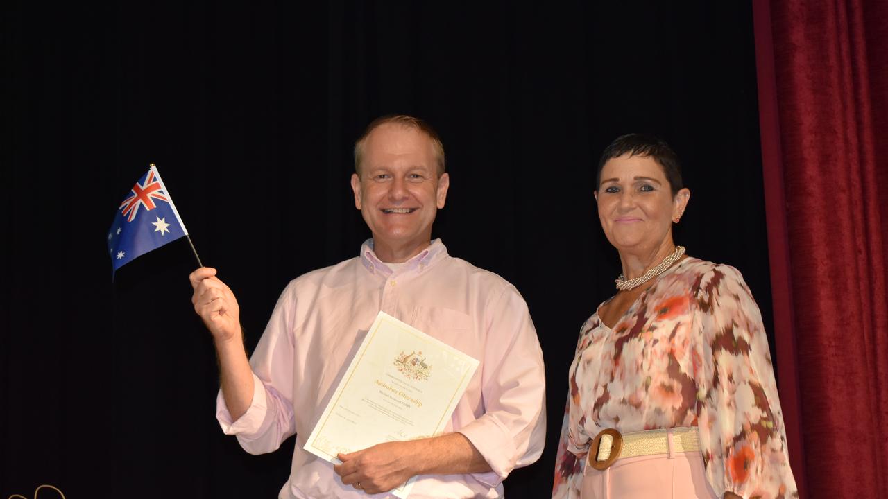 Lockyer Valley Mayor Tanya Milligan welcomes 17 new Aussies at a ceremony on January 26, 2021. Photo: Hugh Suffell.