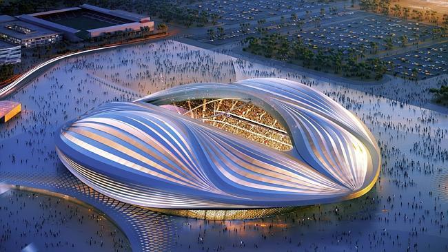 A computer generated image hand out, released by the Organising Committee of Qatar 2022 shows the stadium to be built in Al-W...