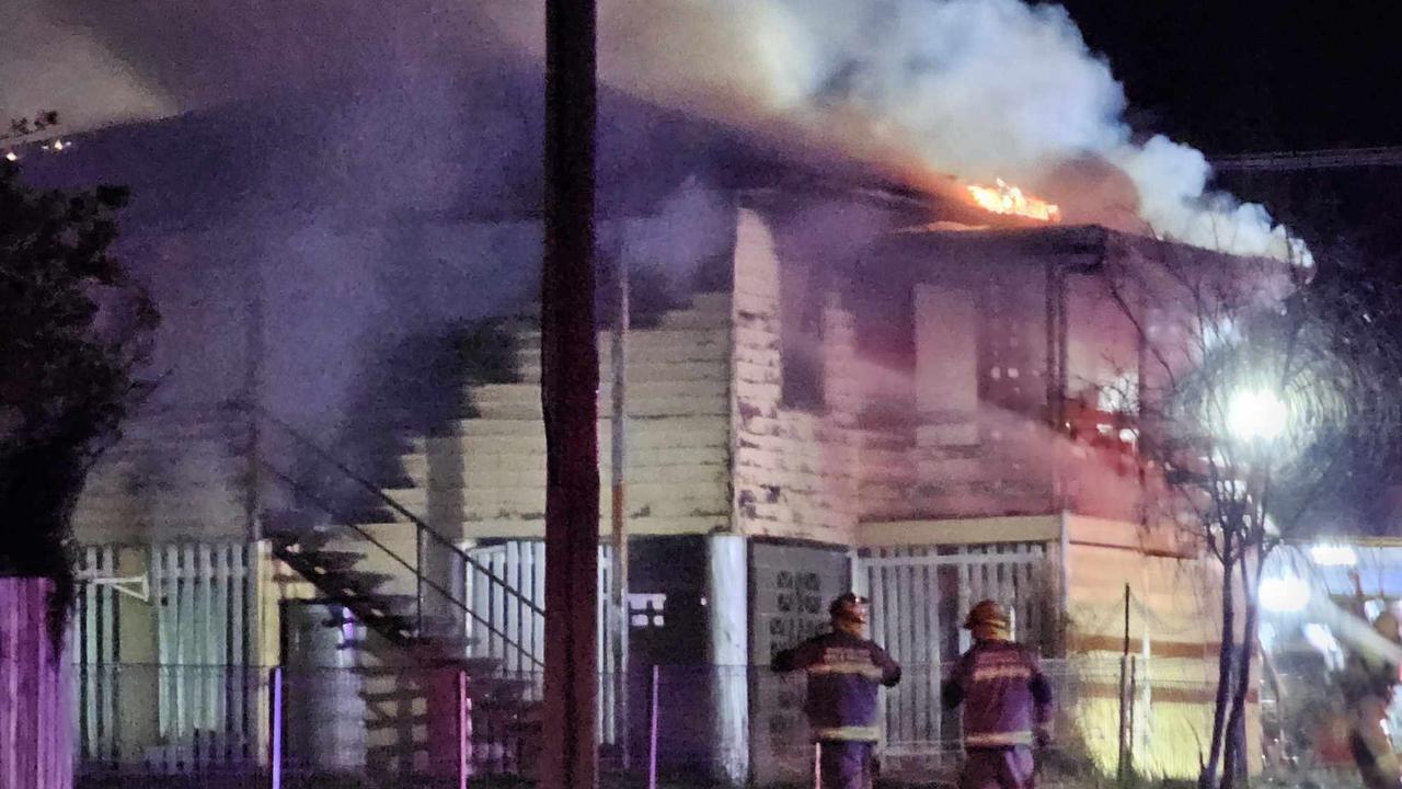 Multiple fire crews attended the Edington St house fire to contain the blaze. PHOTO: Kerry Smith.