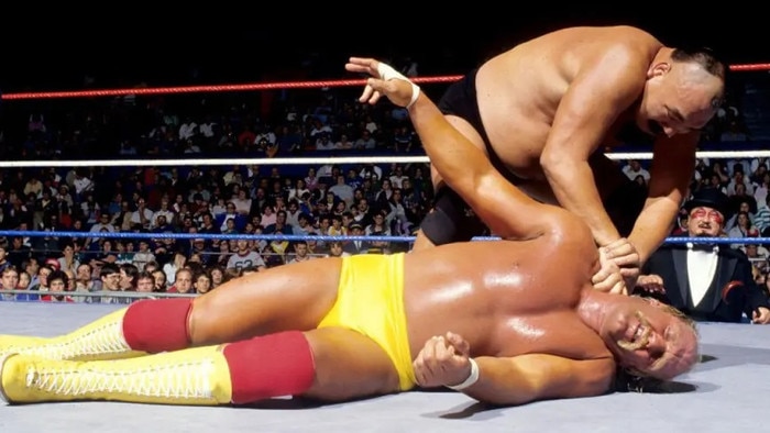 WWE wrestler Killer Khan, pictured left, has died aged 76Credit: WWE