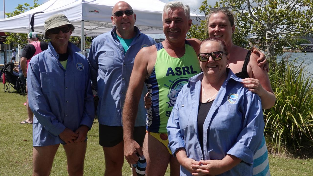 Jason Tucker, Stuart Graf, Adrain Stimson, Amber Backhouse and Joanne Wiseman from Umina, masters women and men. Picture: Chris Knight