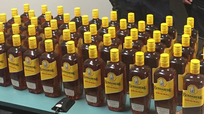 Contraband rum seized by police this week on its way into Aurukun. Picture: Supplied