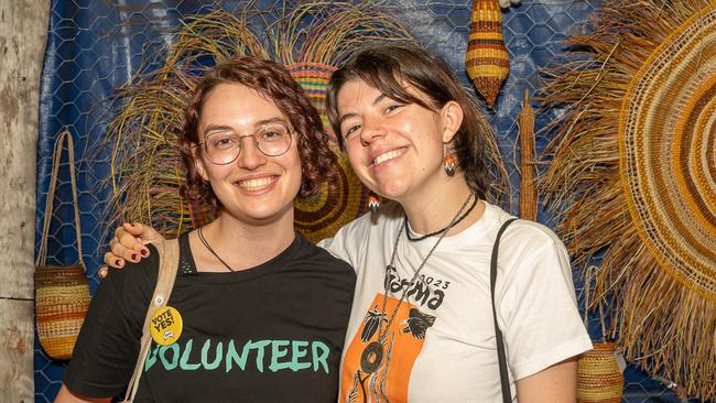 Eloisa Perez-Bennetts and Mads Knight at the Gapan Gallery of Garma Festival on Friday August 2023. Picture: Pema Tamang Pakhrin