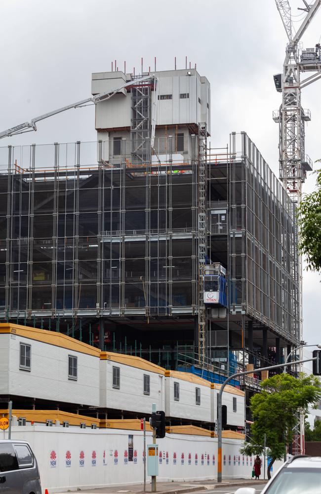 The construction site at Arthur Phillip High School in Parramatta yesterday. Picture: AAP IMAGE/Jordan Shields