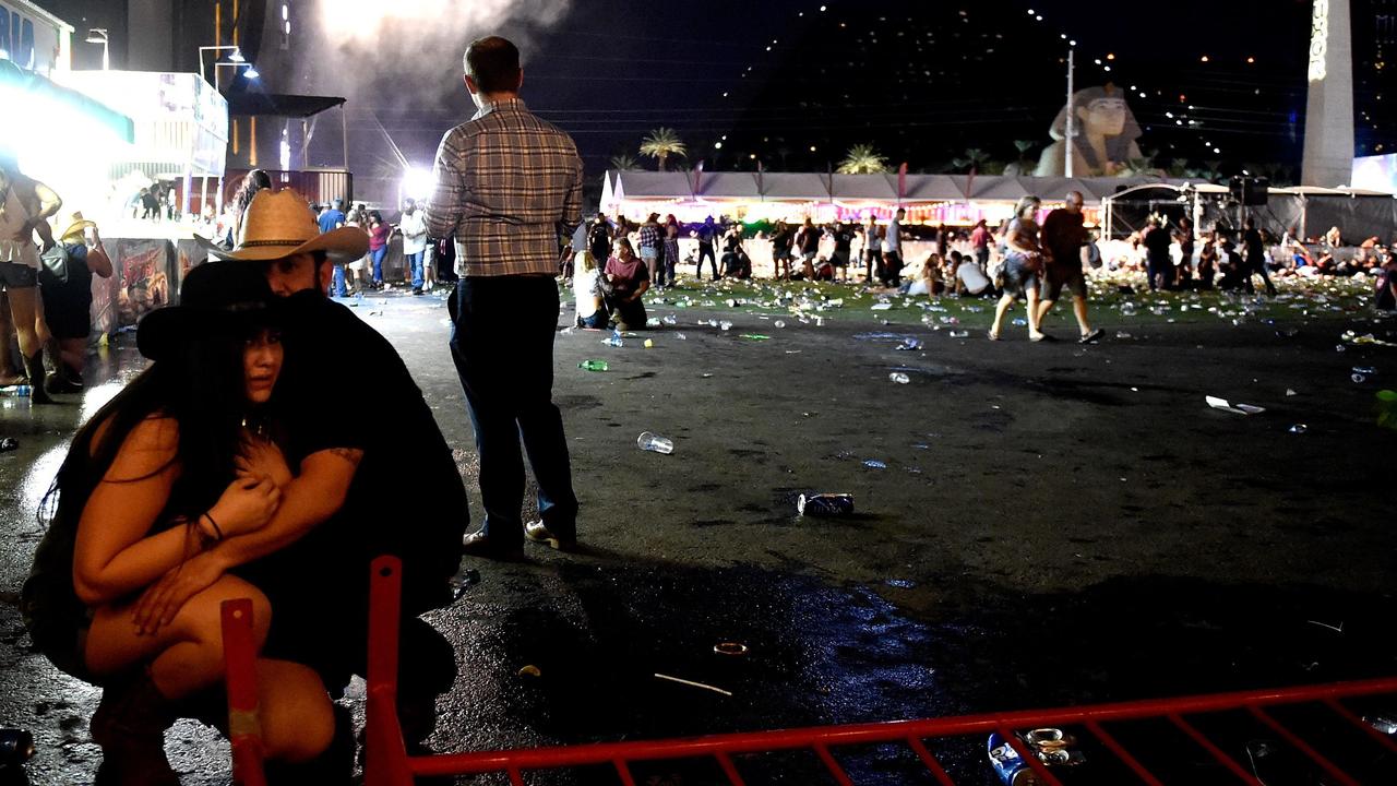 Stephen Paddock killed 58 people and wounded 413, but the chaos and crush saw a total of 850 injured. Picture: AFP