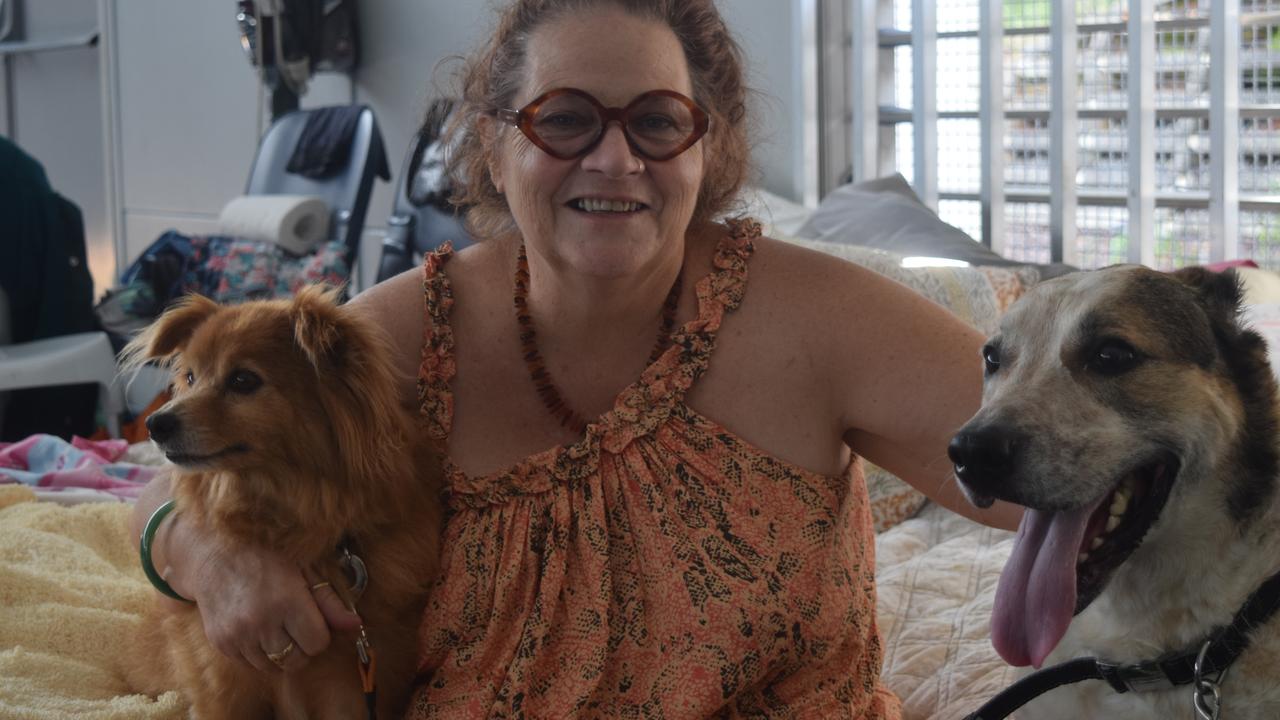 Sandie Clarke saved her dogs Monty and Bairley.