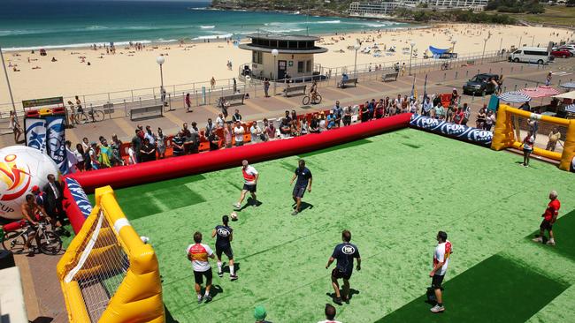 Celebrity All-Star match after the Asian Cup trophy launch at Bondi Beach , Bondi.Picture Gregg Porteous