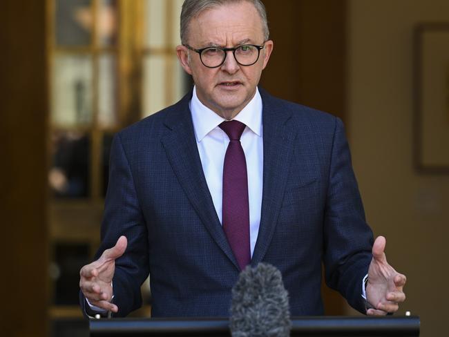 Anthony Albanese says it’s a ‘huge day’ for working people. Picture: NCA NewsWire/Martin Ollman